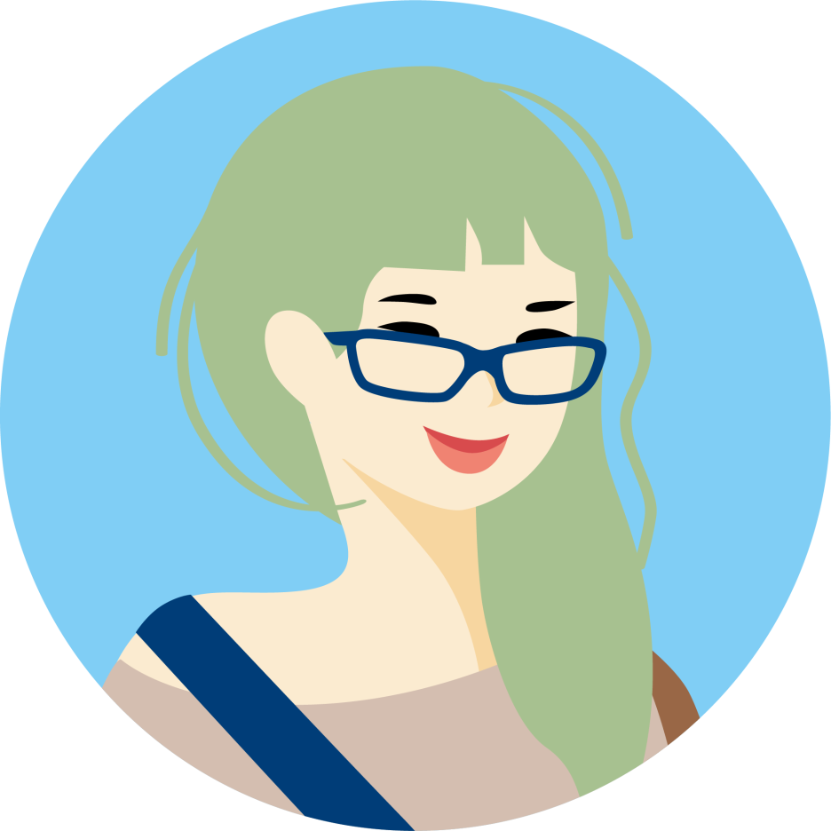 Illustration lächelndes Mädchen mit Brille
