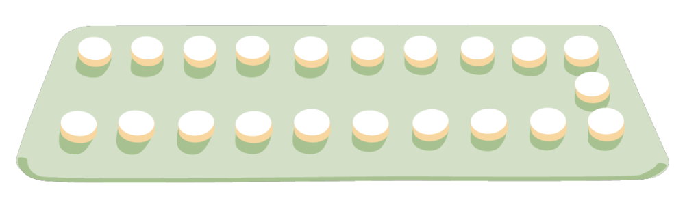 Illustration: Pillen-Blister (Medikamentenstreifen)