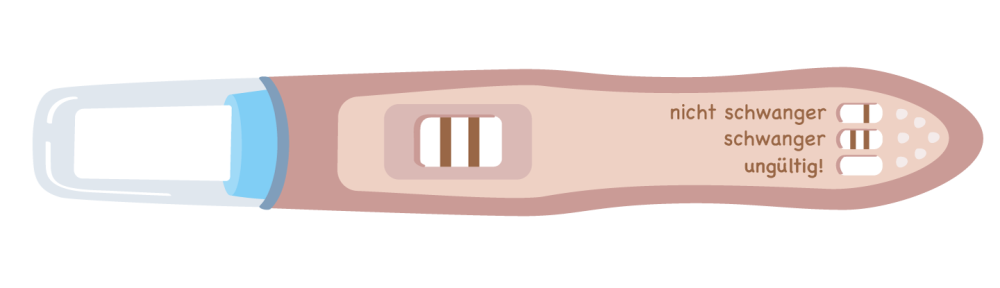 Illustration eines positiven Schwangerschaftstests
